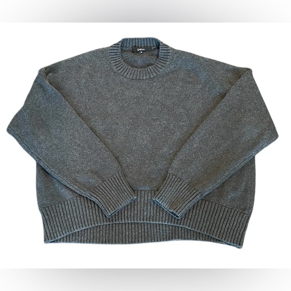 Quince Sweater Womens S Gray Boxy Oversized Preppy Academia Slightly cropped - Picture 2 of 12